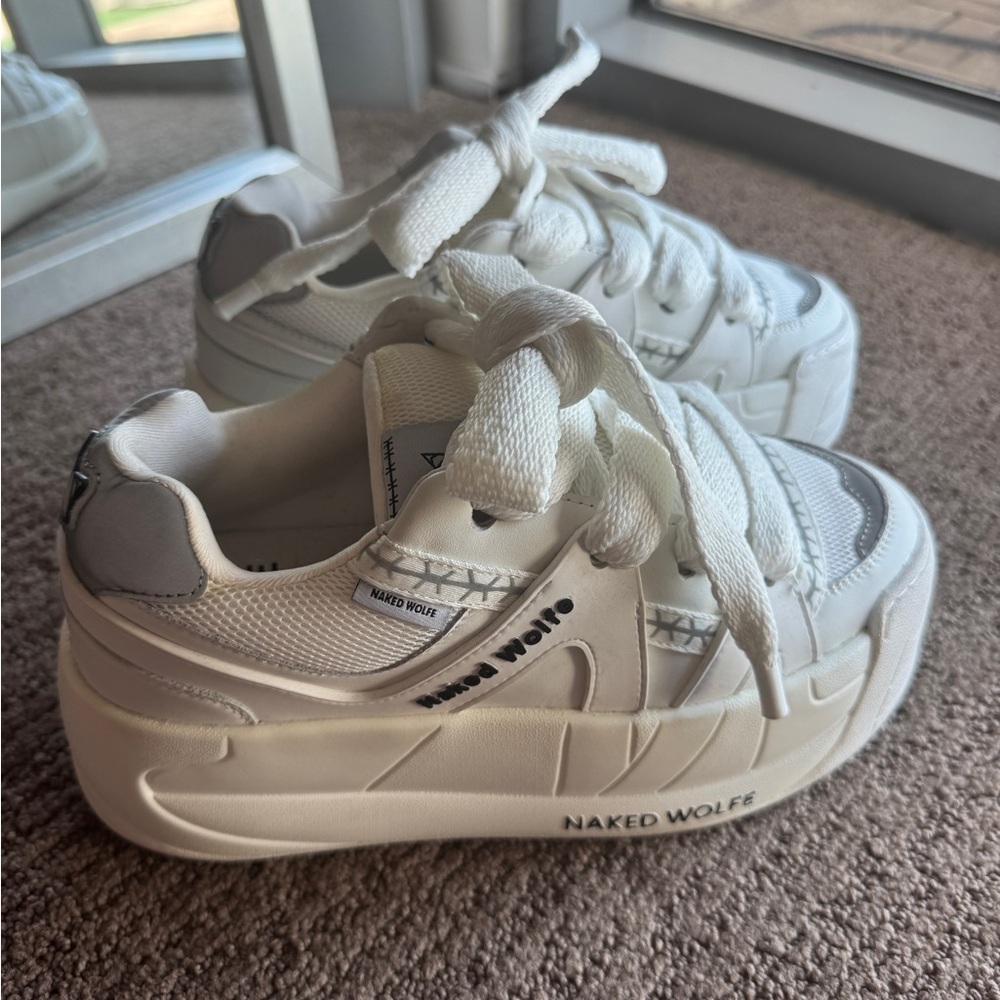 Naked Wolfe Kids White Chunky Sneakers